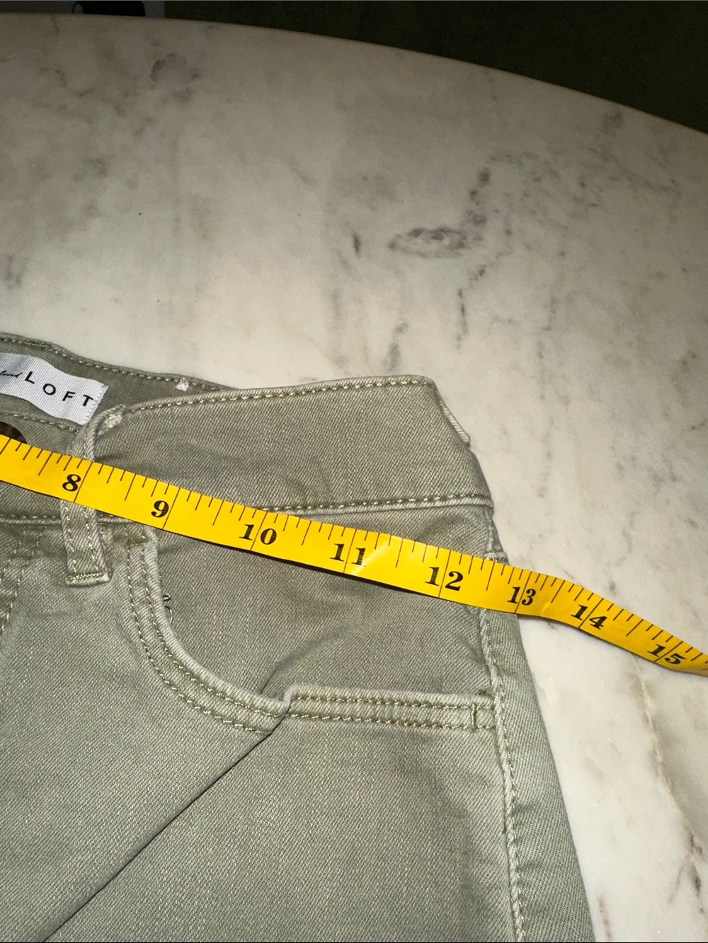 LOFT Olive Green High-Rise Cropped Jeans size 2 - Picture 6 of 10